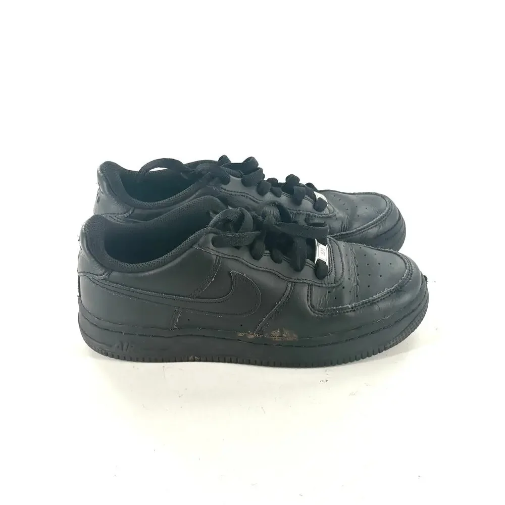 Nike Air Force 1 Sneakers Triple Black 5.5 Kids Boys Leather Shoes Womens 7